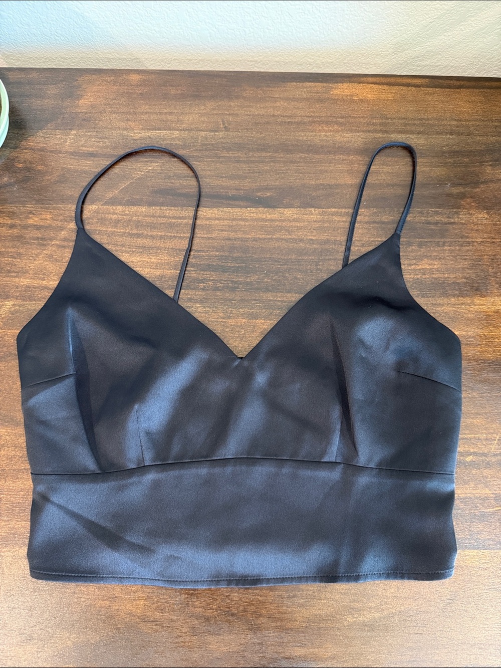 Abercrombie & Fitch Black Cropped Top with Thin Adjustable Straps